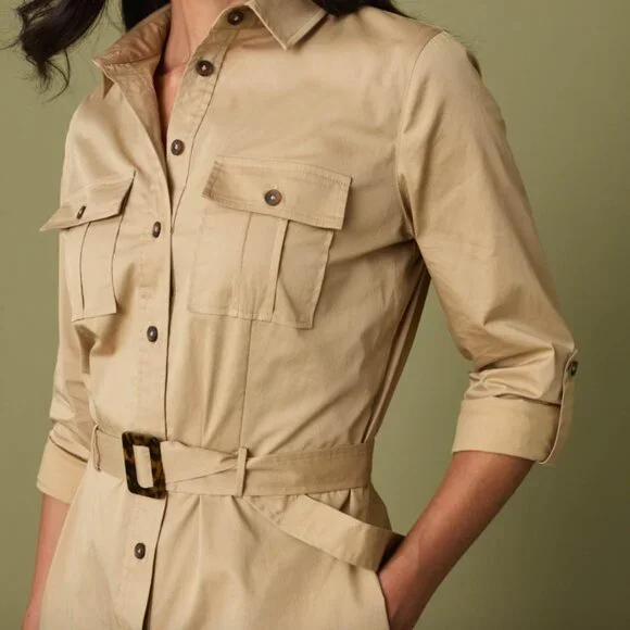 Untuckit Kaia Safari Shirt Dress Size 4 - Picture 3 of 5